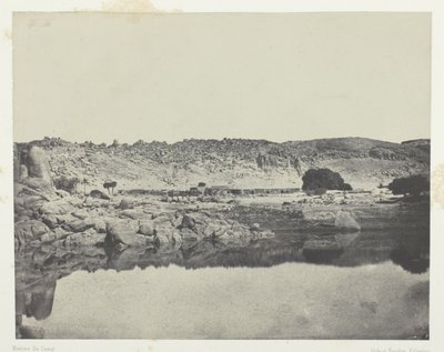 Northern Bank of the Nile (Village of Abou-Koli), View Taken North of Philae; Nubia, plate 84 from the album "Egypt, Nubia, Palestine and Syria" (1852) by Maxime Du Camp