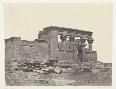 Temple of Debod, Parembole from the Itinerary of Antoninus; Nubia, plate 86 from the album "Egypt, Nubia, Palestine and Syria" (1852) by Maxime Du Camp