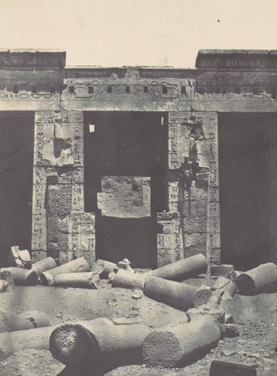 Thebes. Medinet-Habou. Eastern Part of the Peristyle of the Palace of Ramses-Miamun, 1850 by Maxime Du Camp