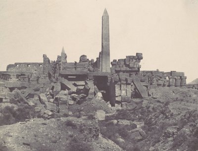 Thebes. Palais de Karnak. Sanctuaire de granit et salle Hypostyle by Maxime Du Camp