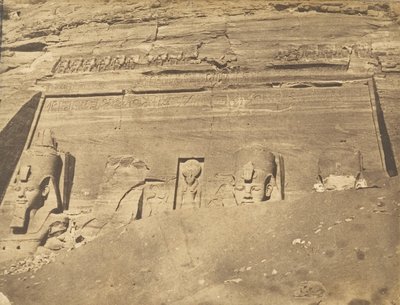 View of the Facade of the Speos of Phre, at Abousembil, March 1850 by Maxime Du Camp