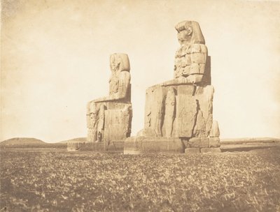 View of the Two Colossi of the Amenopheum, at Thebes, 1849-50 by Maxime Du Camp