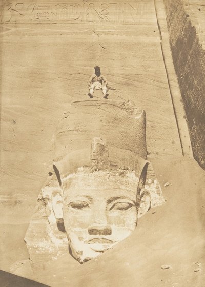 Westernmost Colossus of the Temple of Re, Abu Simbel, 1850 by Maxime Du Camp