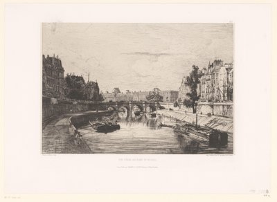 View of the Pont Saint-Michel in Paris by Maxime François Antoine Lalanne