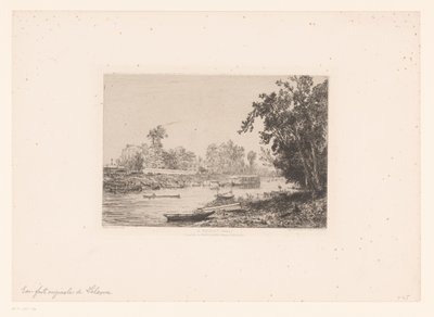 View of the Seine at Neuilly by Maxime François Antoine Lalanne