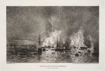 Conflagration in the Port of Bordeaux by Maxime Lalanne