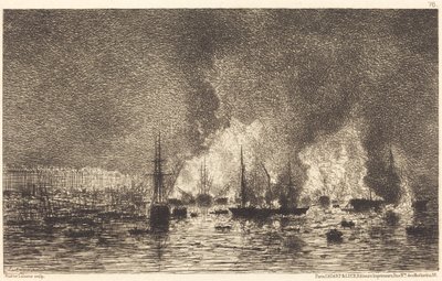 Fire in the Port of Bordeaux by Maxime Lalanne