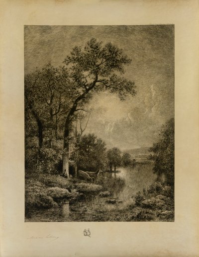 Landscape with Deer by Maxime Lalanne