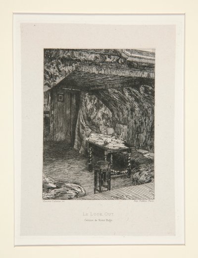 The Look-Out, the Office of Victor Hugo, Plate 9 from the Suite Chez Victor Hugo by Maxime Lalanne