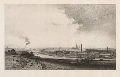 Paris in 1867, View from the Trocadero by Maxime Lalanne