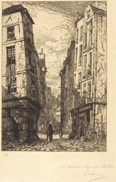 Rue des Marmousets (Quartier de la cite, old Paris) by Maxime Lalanne