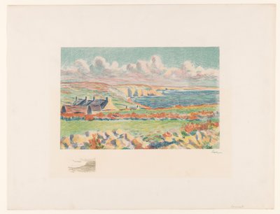 Coastal Landscape with Houses by Maximilien Luce (signed by artist)