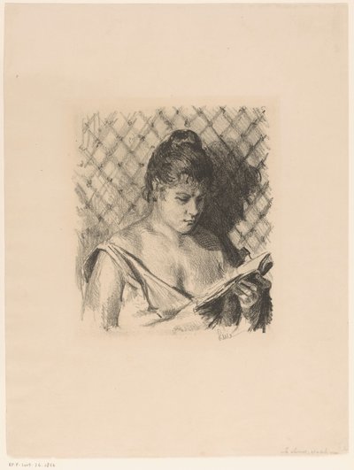 Woman Reading with Bare Shoulders by Maximilien Luce (signed by artist)