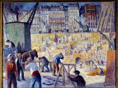 A Construction Site in Paris in 1912 by Maximilien Luce