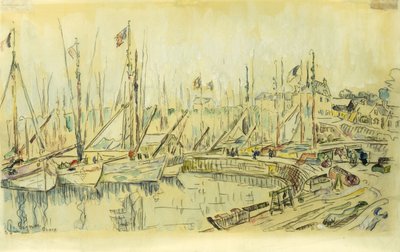 Barges on the Seine by Maximilien Luce