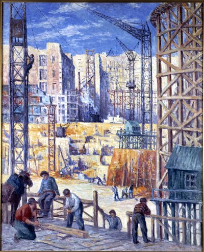 Building Site in Paris, Quai de Passy by Maximilien Luce