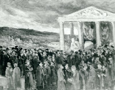 Burial of Auguste Rodin at the Villa des Brillants by Maximilien Luce