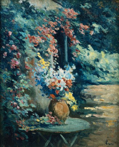 Flowers in a Landscape by Maximilien Luce