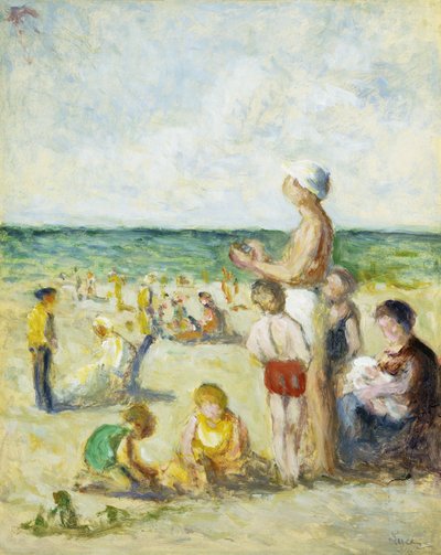 On the Beach in Normandy, c.1930 by Maximilien Luce