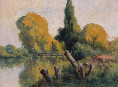 Rolleboise, Small Arm of the Seine in Autumn by Maximilien Luce