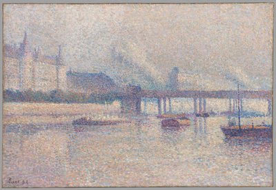 The Banks of the Seine River in Paris by Maximilien Luce
