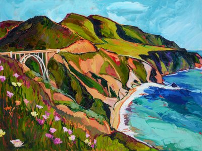 Bixby Bridge Coastal View by Maxine Shore