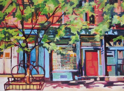 Colorful City Street by Maxine Shore
