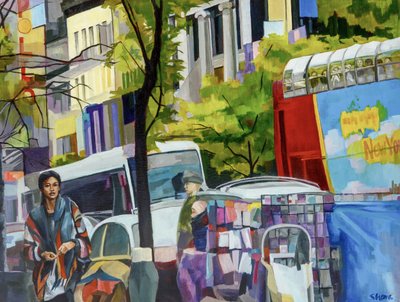 Colorful City Streets by Maxine Shore