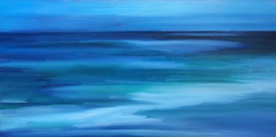 Deep Blue Ocean Abstract by Maxine Shore