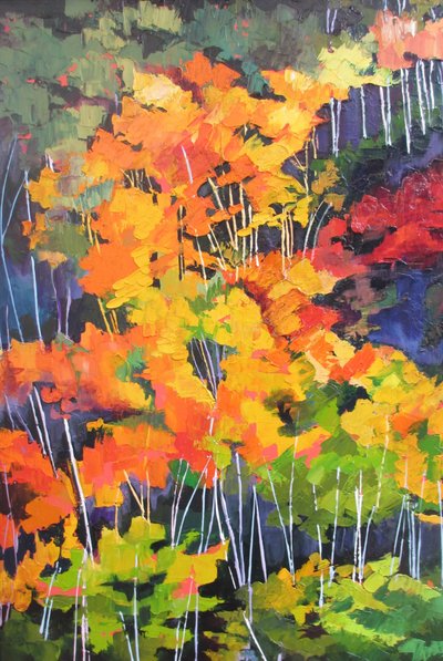 Vibrant Autumn Forest by Maxine Shore