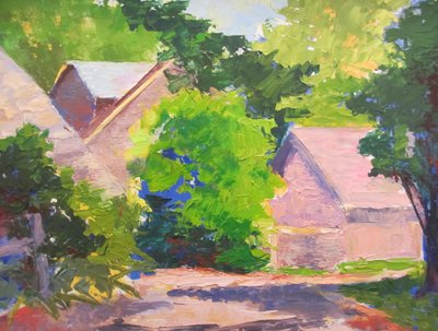 Vibrant Countryside Barns by Maxine Shore