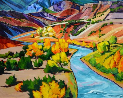 Vibrant Mountain River by Maxine Shore