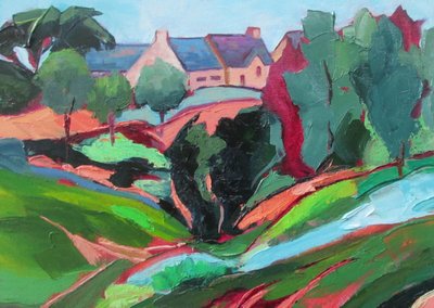 Vibrant Rural Landscape by Maxine Shore