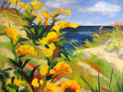 Yellow Dune Blooms by Maxine Shore
