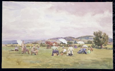 A Sketching Party on the Cotswolds, c.1910 by May Francis