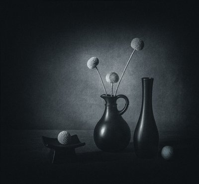 Dark Floral Still Life by May G