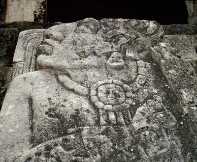 Stele in the House A, Patio 2 in the Palace by Mayan