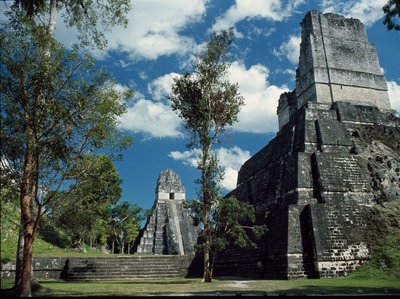 Tikal temple II or temple of the masks by Mayan