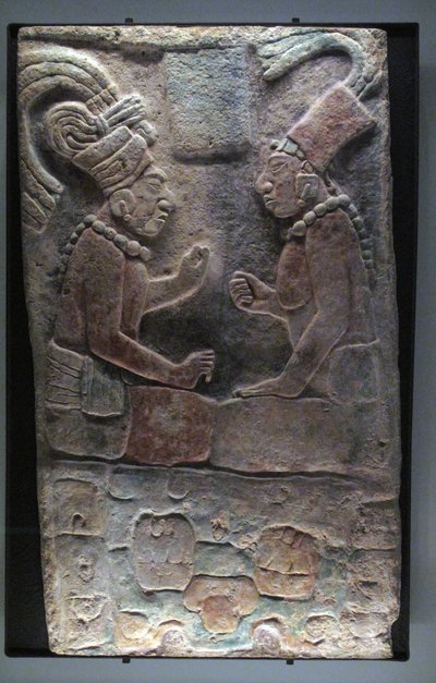 Two Seated Men, El Chicozapote, Usumacinta, Late Classic Period, 600-900 AD by Mayan