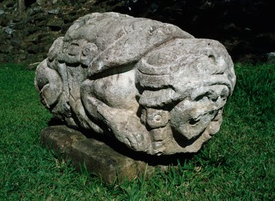 Zoomorphic Altar Carved in a Block of Gres by Mayan