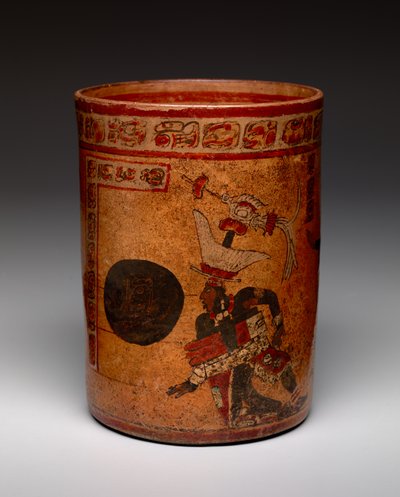 Cylindrical Vessel with Ball Game Scene, Late Classic Period, c.682-701 by Mayan Mayan