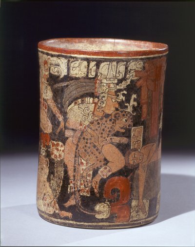 Cylindrical Vessel with Sacrificial Scene by Mayan Mayan