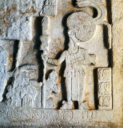 Detail (depicting a tribute being paid by the vanquished) by Mayan Mayan
