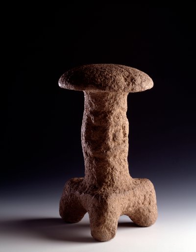 Stone sculpture in the form of a tripod fungus by Mayan Mayan