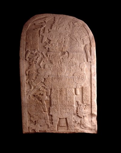 Pre-Columbian Art, Mayan Civilization, Late Classical Period: Stone Stele from Machaquila, Peten, Guatemala by Mayan Mayan