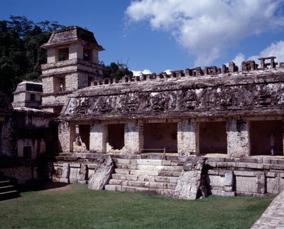 Precolombian civilization: view of the site of Palenque in Chiapas by Mayan Mayan