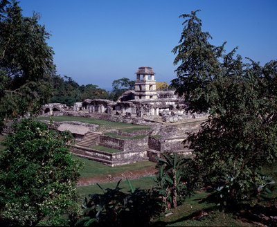 View of the site of Palenque in Chiapas Classical Mayan period by Mayan Mayan