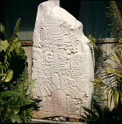 Stele 2 from Tikal, Early Classic Period (300-600 AD) by Mayan Mayan