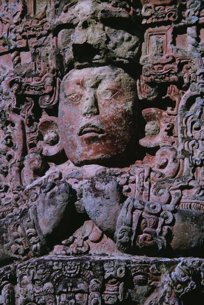 Stele in Grand Plaza (detail) by Mayan Mayan