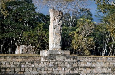 The stele 2 overlooking the ballcourt, 652 AD by Mayan Mayan